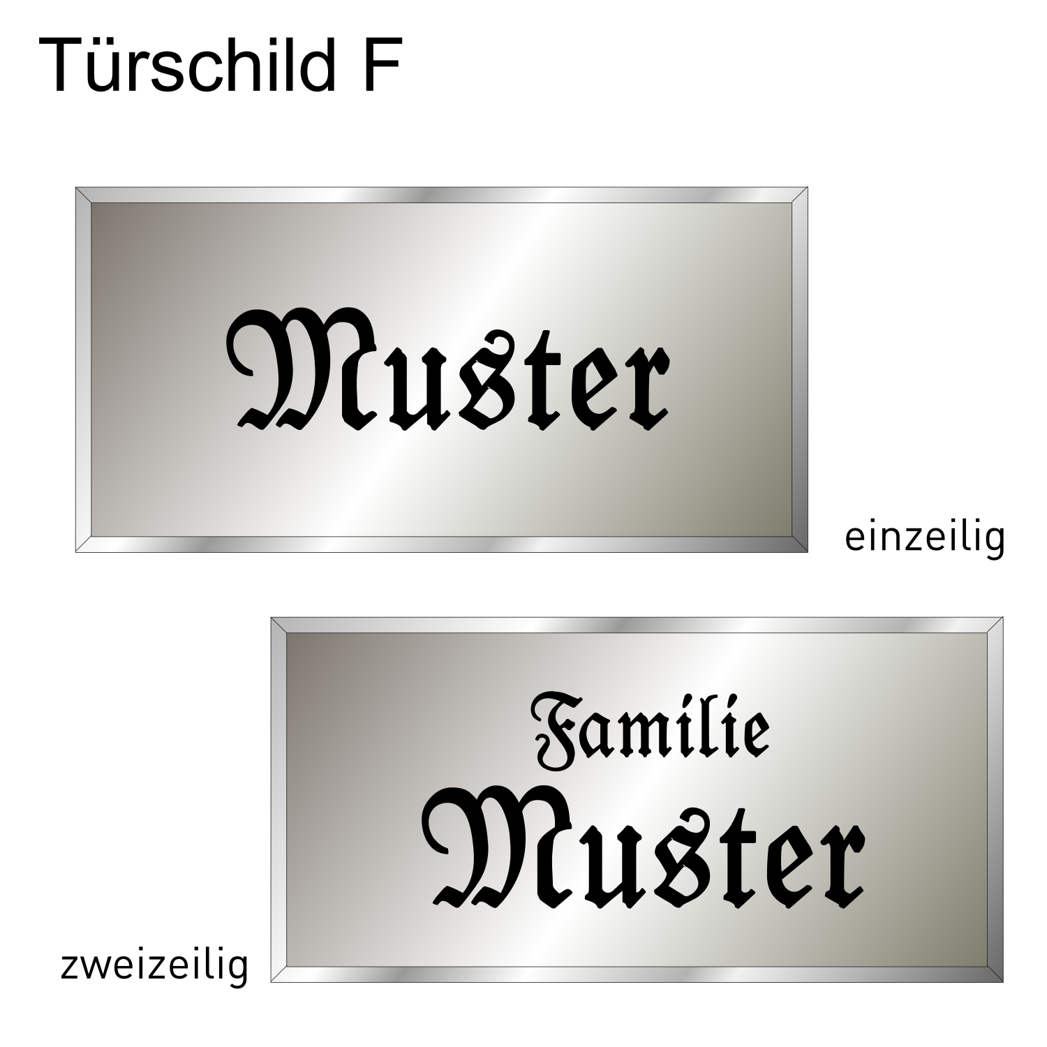 Alutürschild silber Form F 