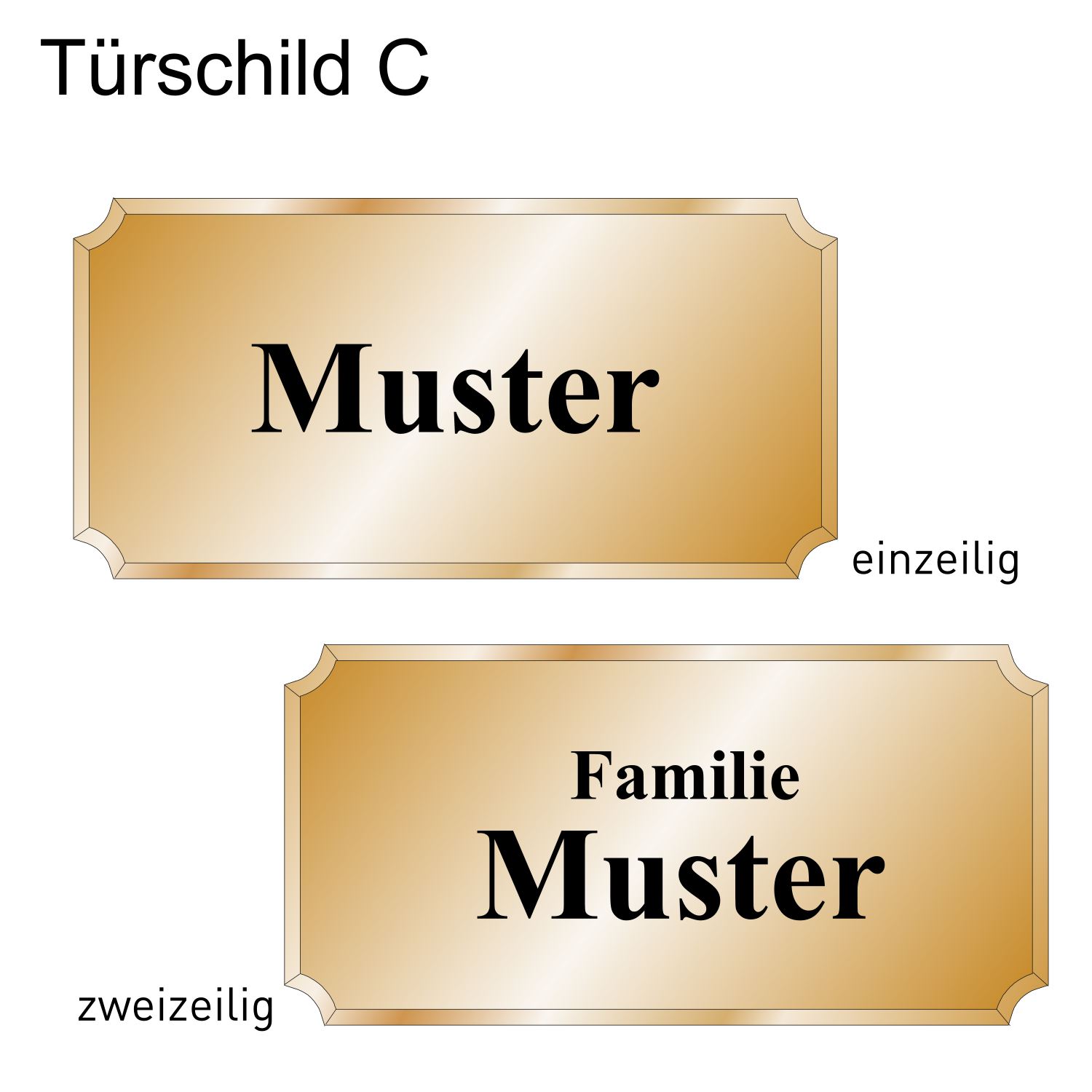 Messingtürschild Form C