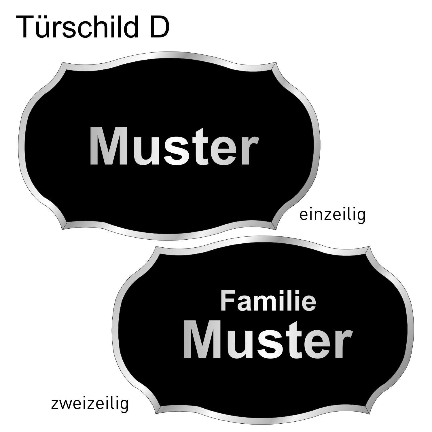 Alutürschild schwarz Form D