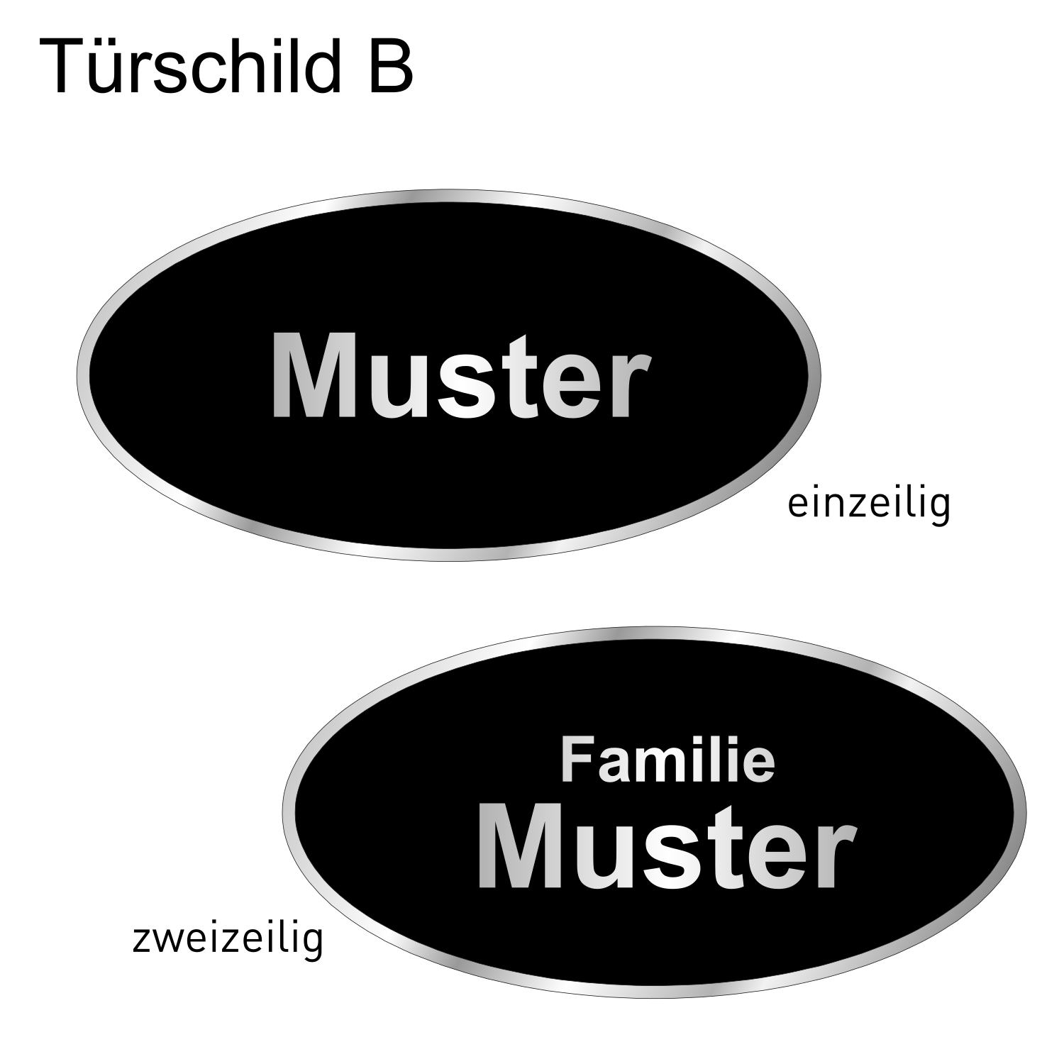 Alutürschild schwarz Form B