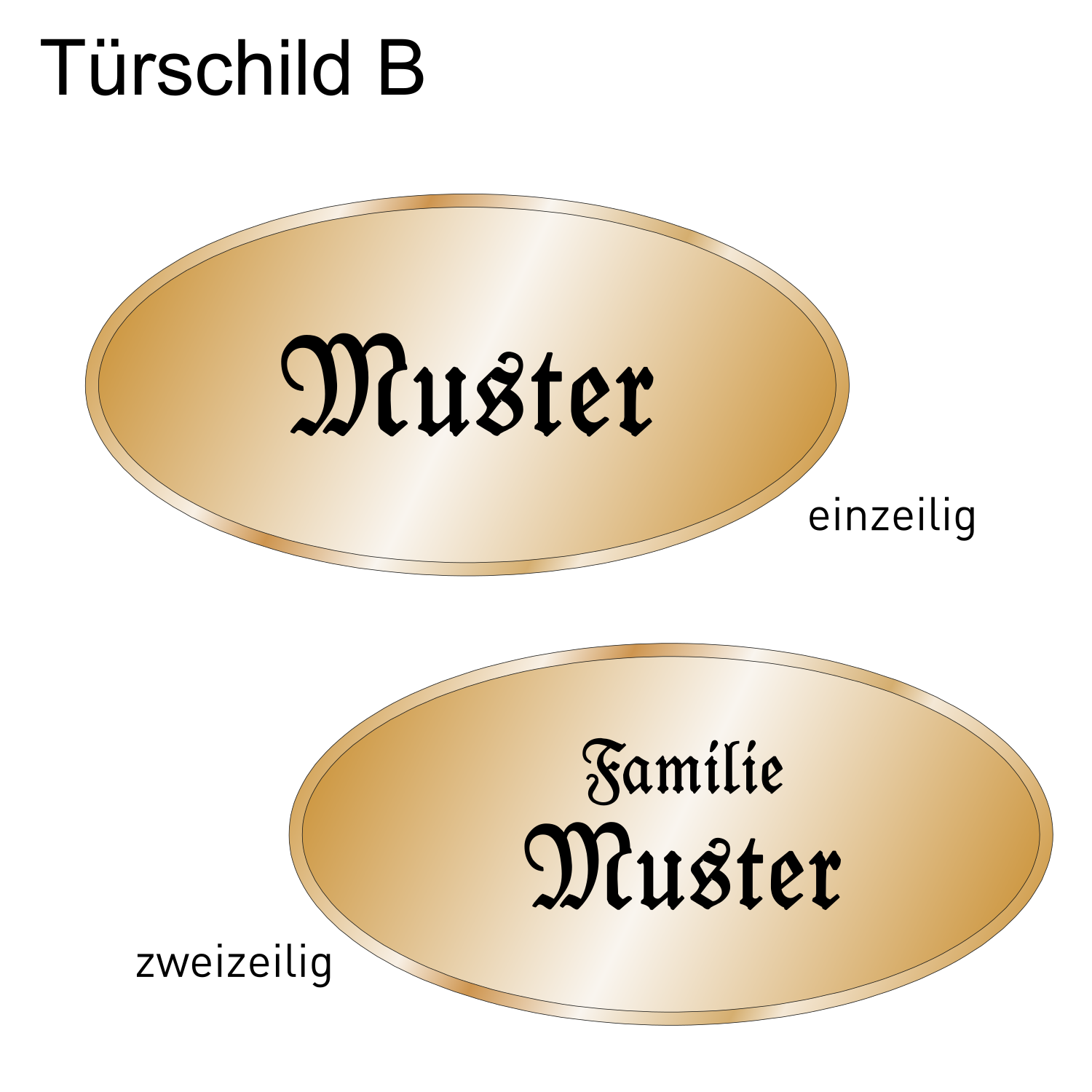 Messingtürschild Form B