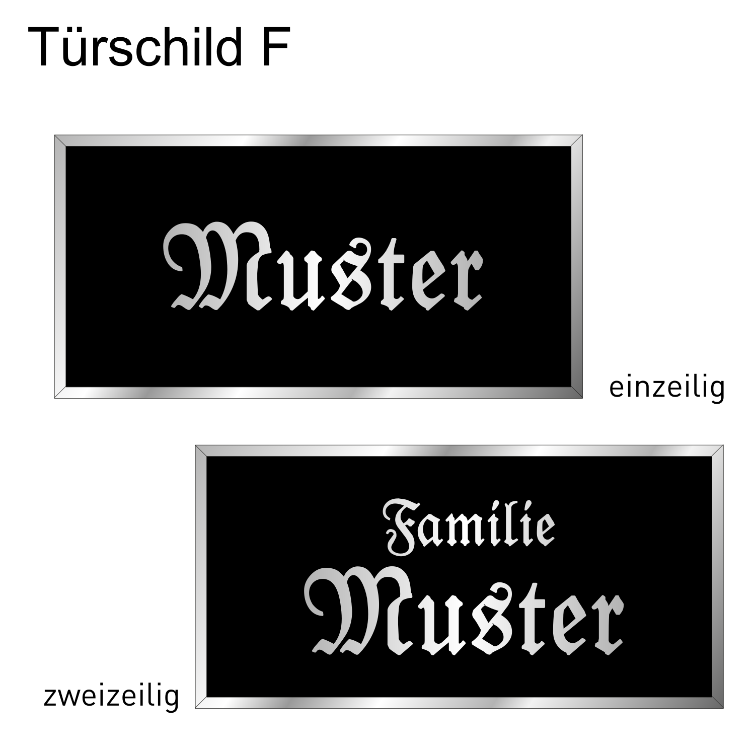 Alutürschild schwarz Form F