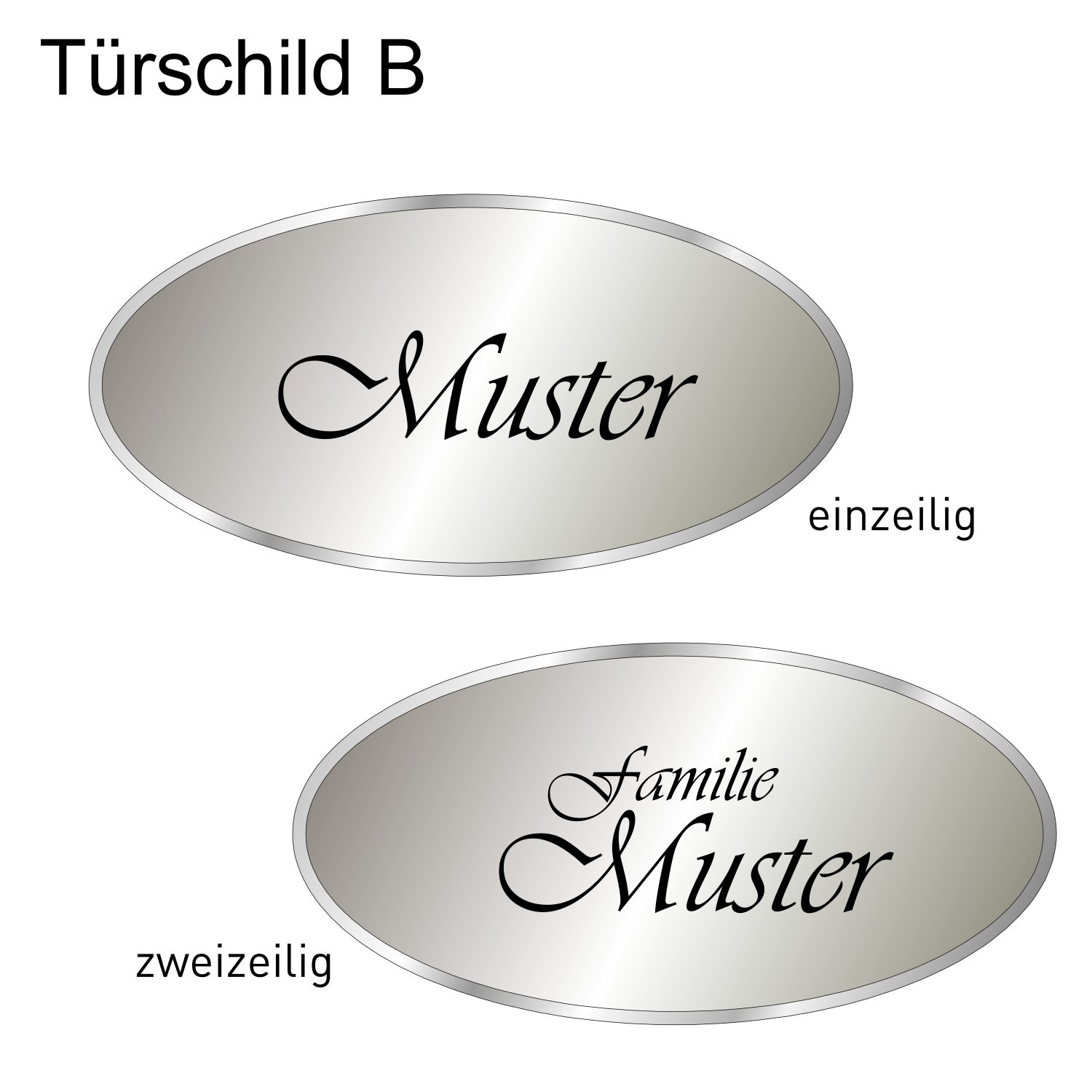 Alutürschild silber Form B 