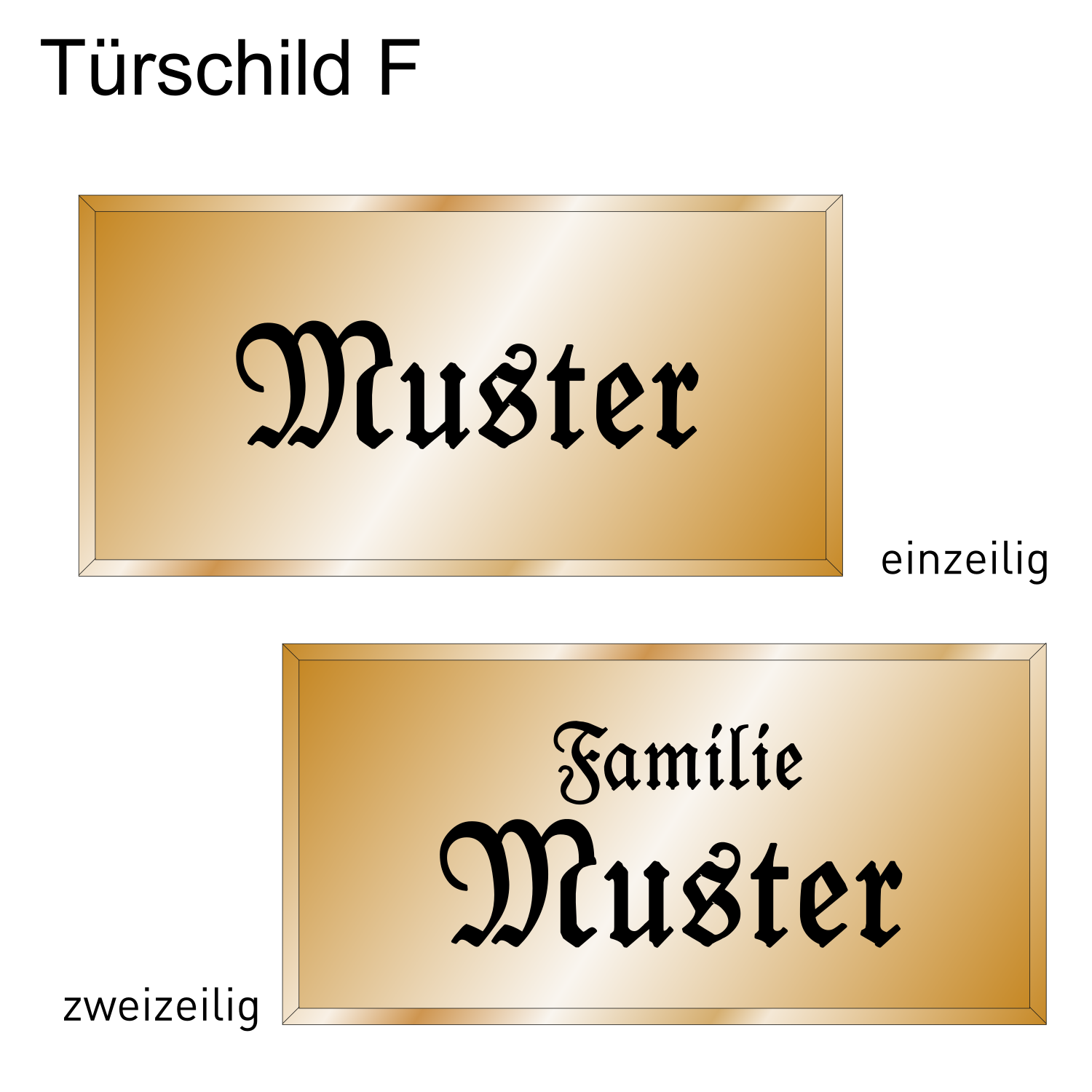 Messingtürschild Form F
