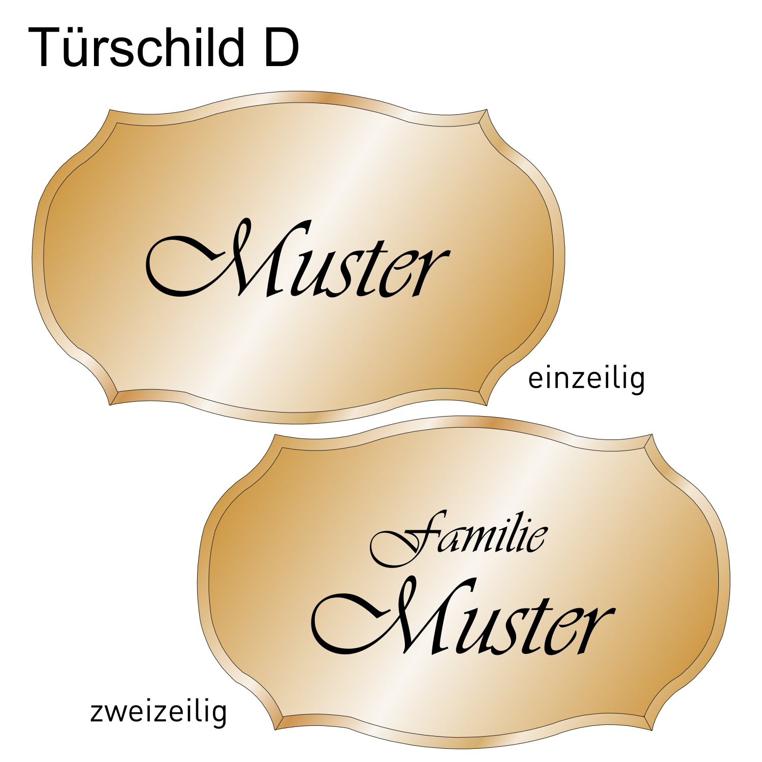 Messingtürschild Form D
