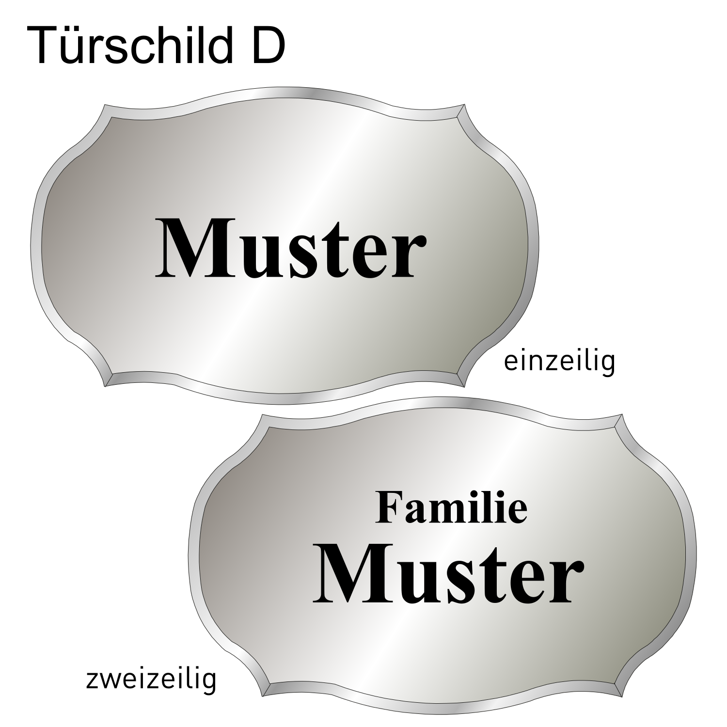 Alutürschild silber Form D