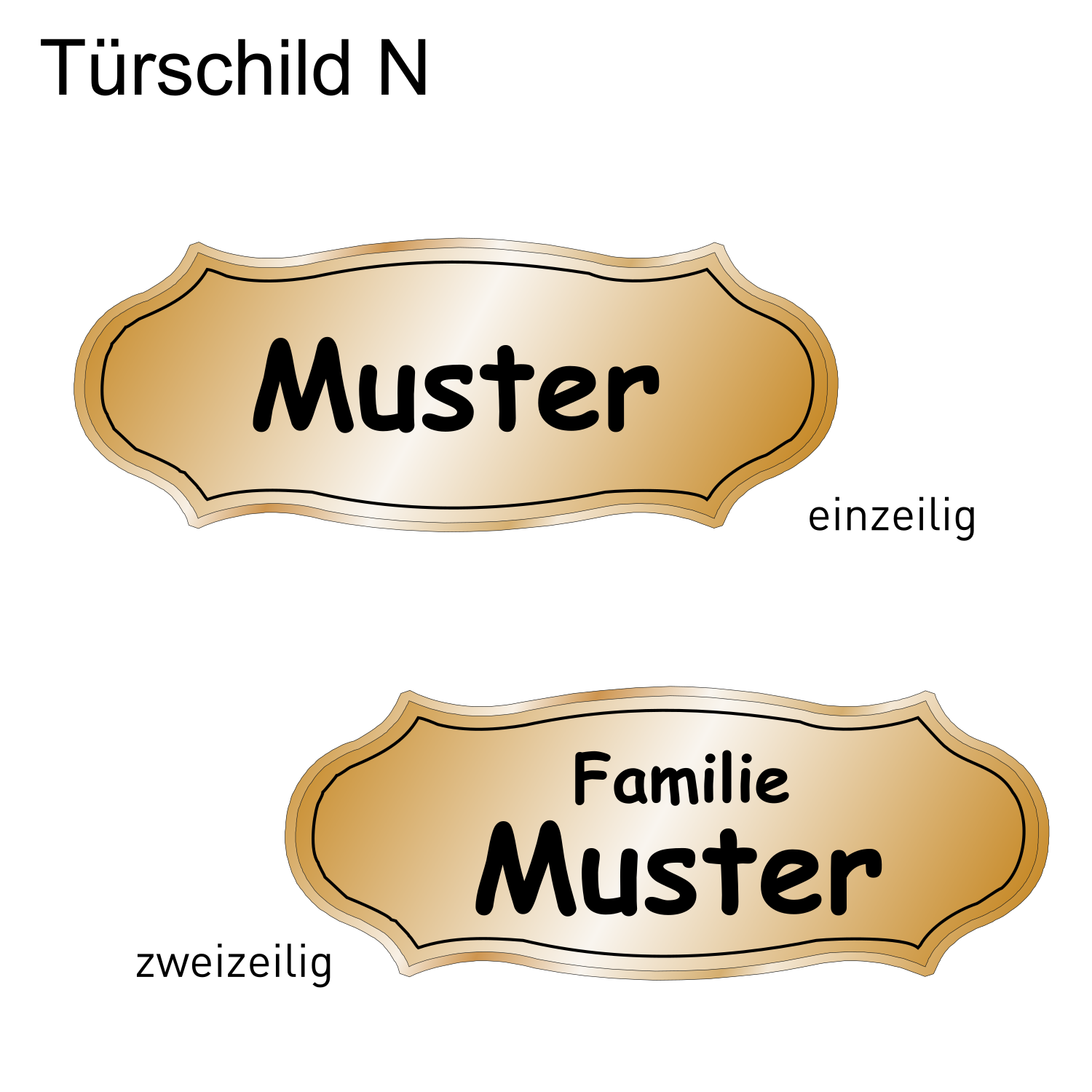 Messingtürschild Form N