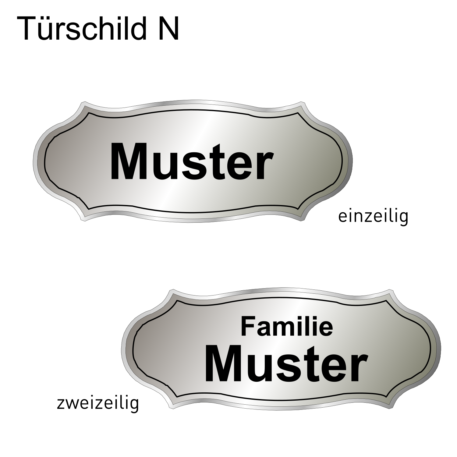 Alutürschild silber Form N