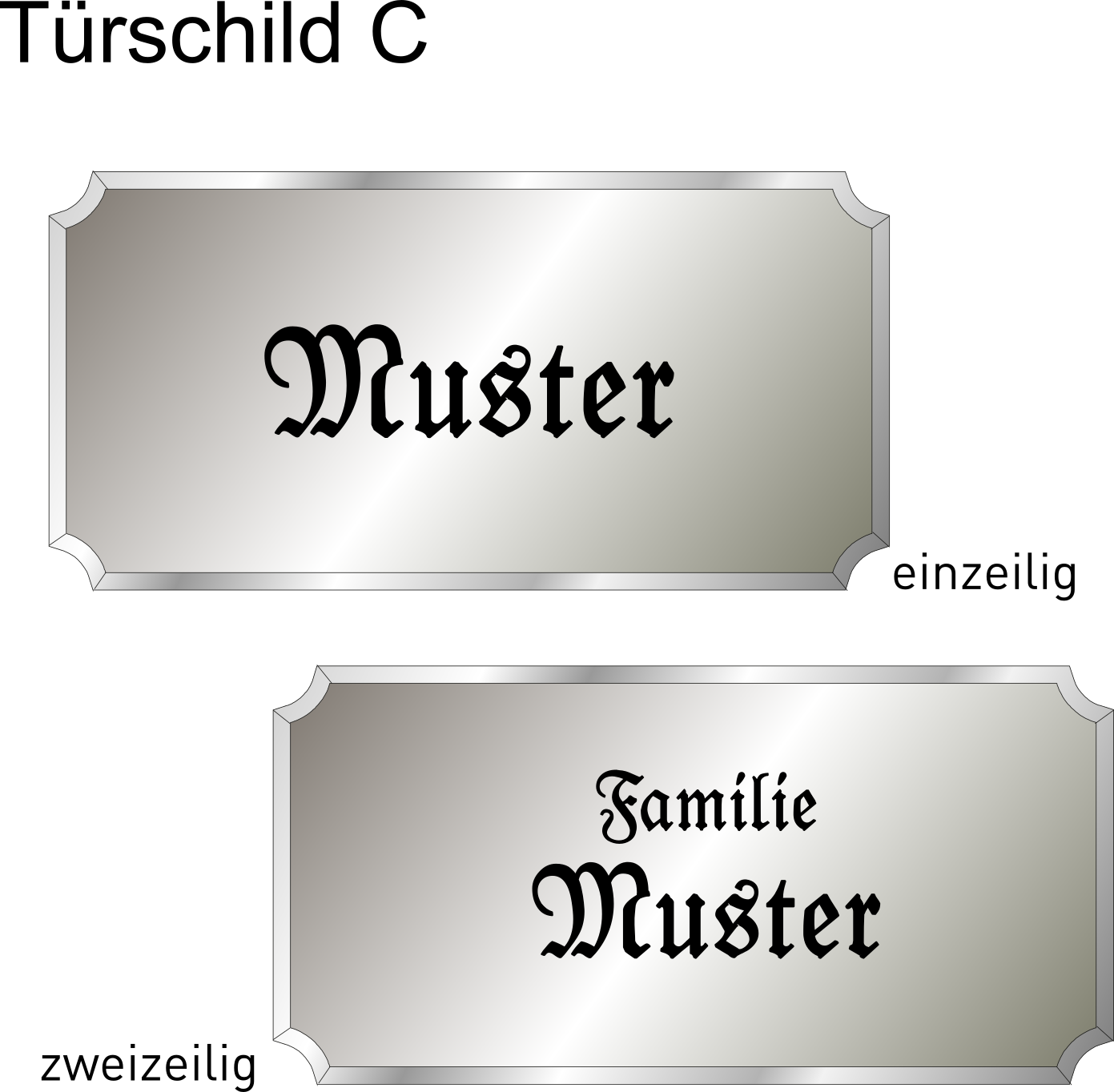 Alutürschild silber Form C 